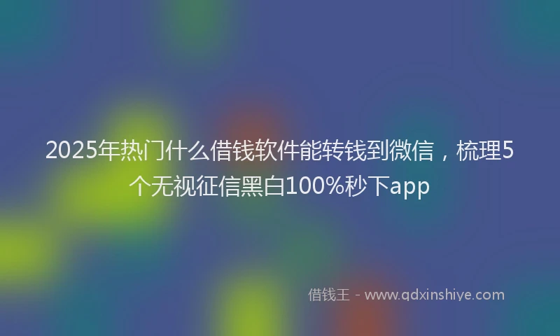 2025年热门什么借钱软件能转钱到微信，梳理5个无视征信黑白100%秒下app
