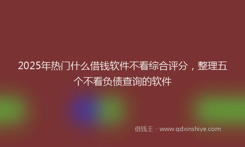 2025年热门什么借钱软件不看综合评分，整理五个不看负债查询的软件