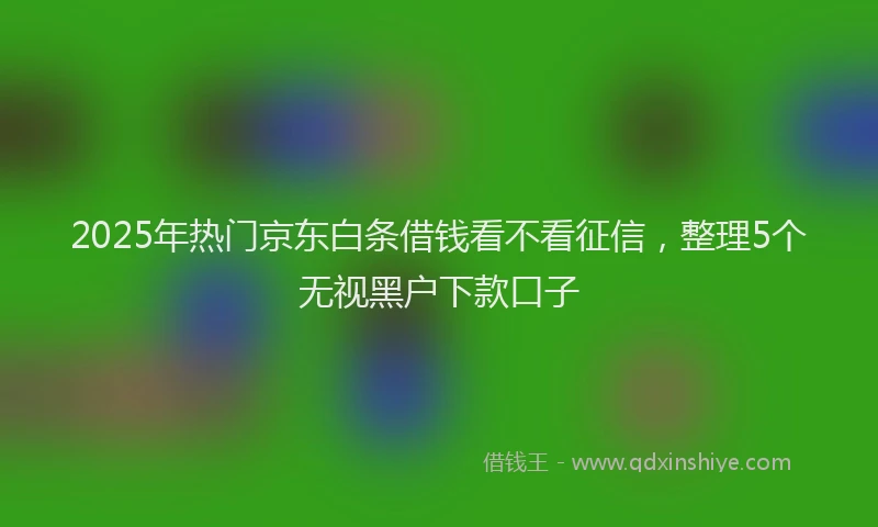 2025年热门京东白条借钱看不看征信，整理5个无视黑户下款口子
