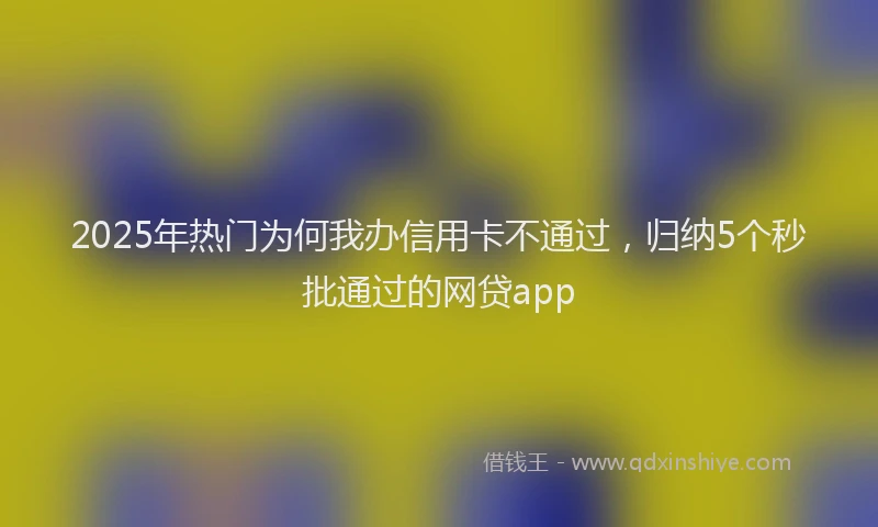 2025年热门为何我办信用卡不通过，归纳5个秒批通过的网贷app