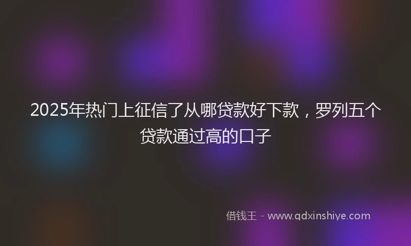 2025年热门上征信了从哪贷款好下款，罗列五个贷款通过高的口子