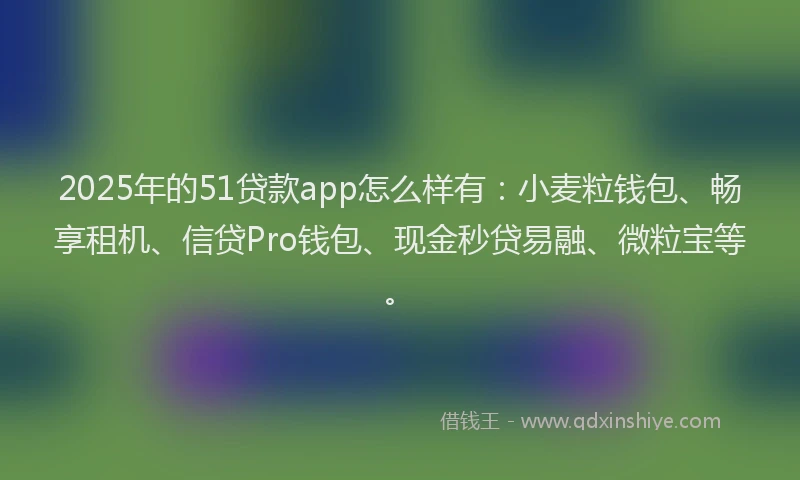 2025年的51贷款app怎么样有：小麦粒钱包、畅享租机、信贷Pro钱包、现金秒贷易融、微粒宝等。
