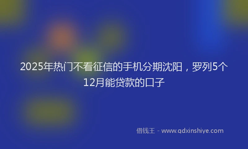 2025年热门不看征信的手机分期沈阳，罗列5个12月能贷款的口子