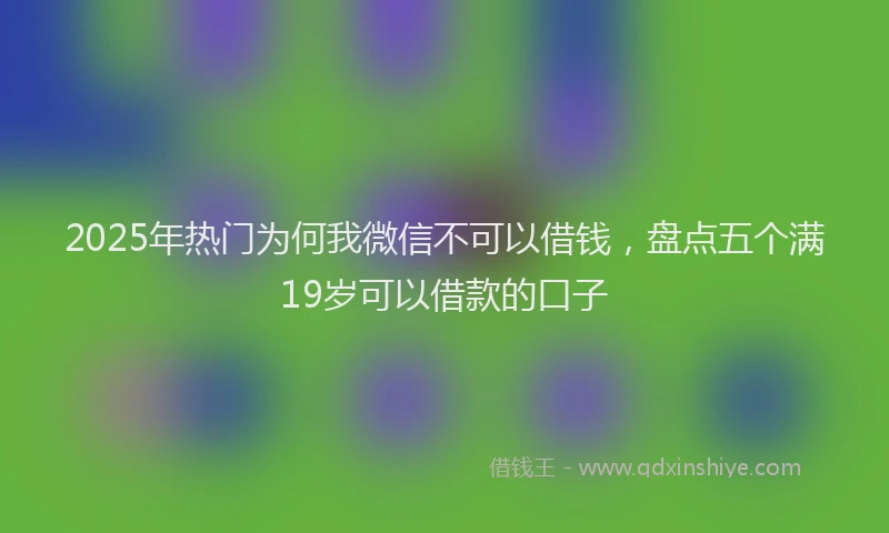 2025年热门为何我微信不可以借钱，盘点五个满19岁可以借款的口子