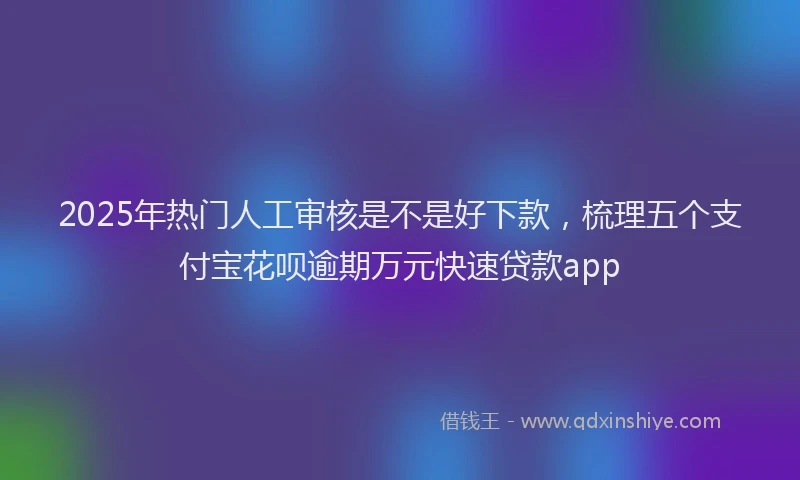 2025年热门人工审核是不是好下款，梳理五个支付宝花呗逾期万元快速贷款app