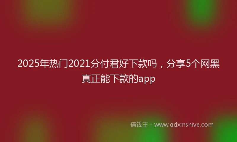 2025年热门2021分付君好下款吗，分享5个网黑真正能下款的app