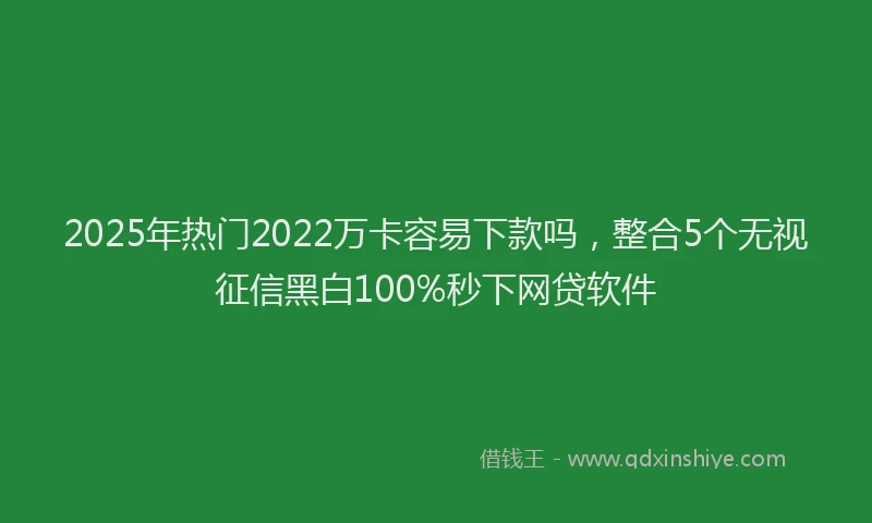2025年热门2022万卡容易下款吗，整合5个无视征信黑白100%秒下网贷软件