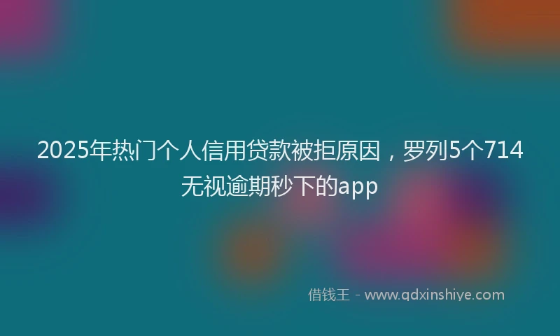 2025年热门个人信用贷款被拒原因，罗列5个714无视逾期秒下的app