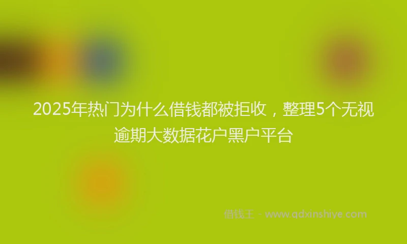 2025年热门为什么借钱都被拒收，整理5个无视逾期大数据花户黑户平台