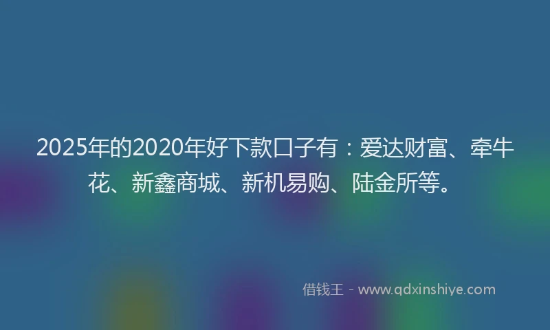 2025年的2020年好下款口子有：爱达财富、牵牛花、新鑫商城、新机易购、陆金所等。