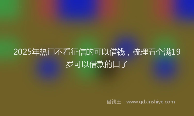 2025年热门不看征信的可以借钱，梳理五个满19岁可以借款的口子