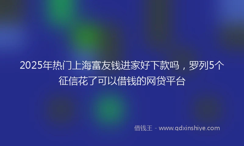 2025年热门上海富友钱进家好下款吗，罗列5个征信花了可以借钱的网贷平台