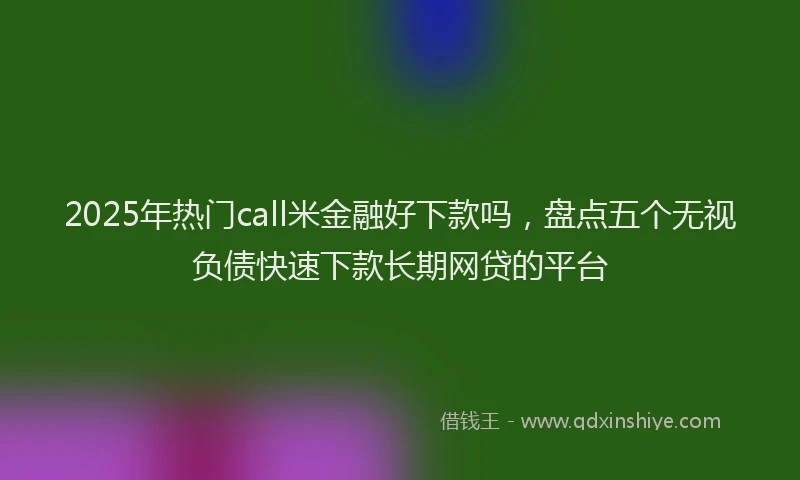 2025年热门call米金融好下款吗，盘点五个无视负债快速下款长期网贷的平台