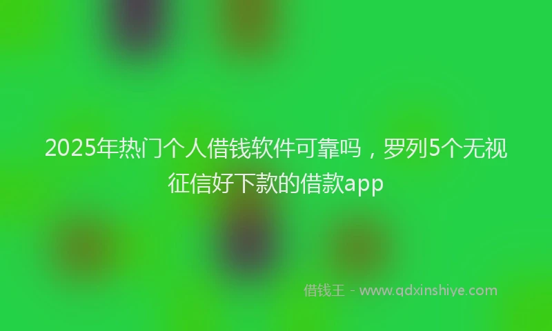 2025年热门个人借钱软件可靠吗，罗列5个无视征信好下款的借款app
