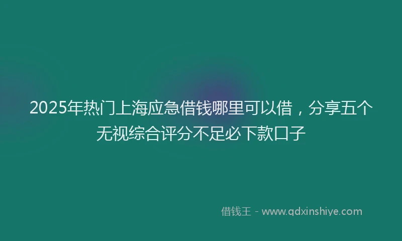2025年热门上海应急借钱哪里可以借，分享五个无视综合评分不足必下款口子