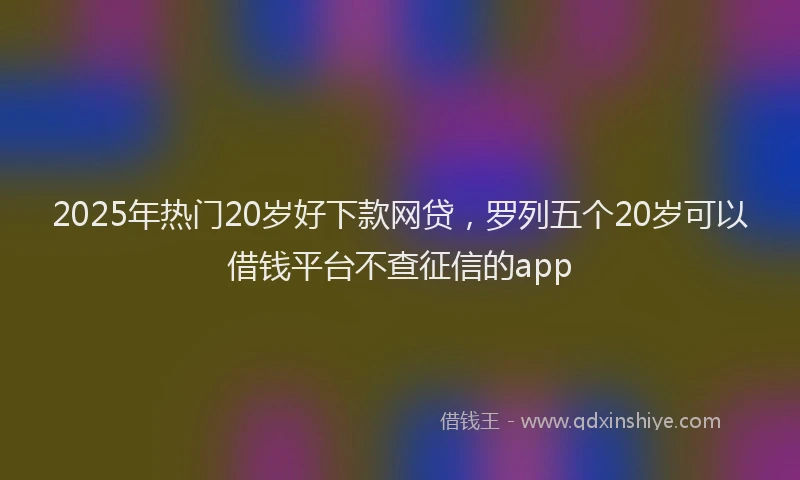 2025年热门20岁好下款网贷，罗列五个20岁可以借钱平台不查征信的app
