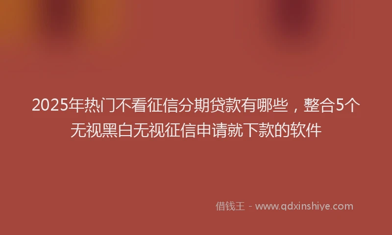 2025年热门不看征信分期贷款有哪些，整合5个无视黑白无视征信申请就下款的软件