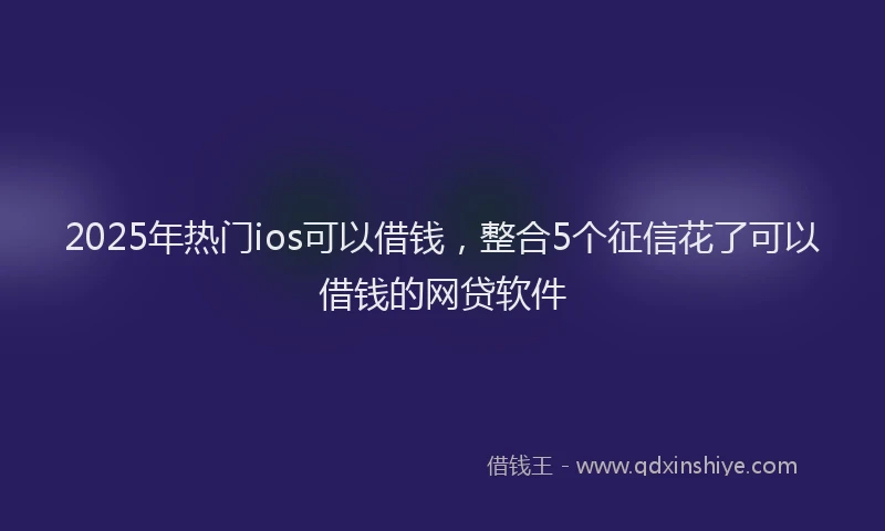 2025年热门ios可以借钱，整合5个征信花了可以借钱的网贷软件