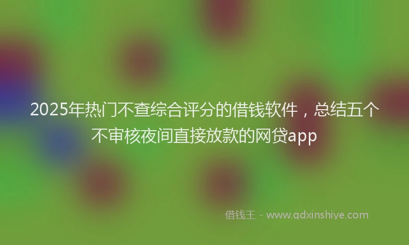 2025年热门不查综合评分的借钱软件，总结五个不审核夜间直接放款的网贷app