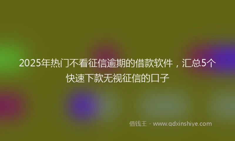 2025年热门不看征信逾期的借款软件，汇总5个快速下款无视征信的口子