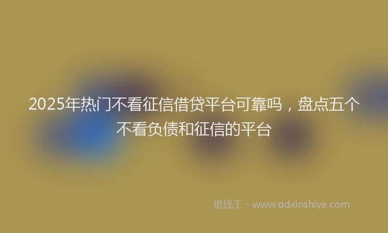 2025年热门不看征信借贷平台可靠吗，盘点五个不看负债和征信的平台