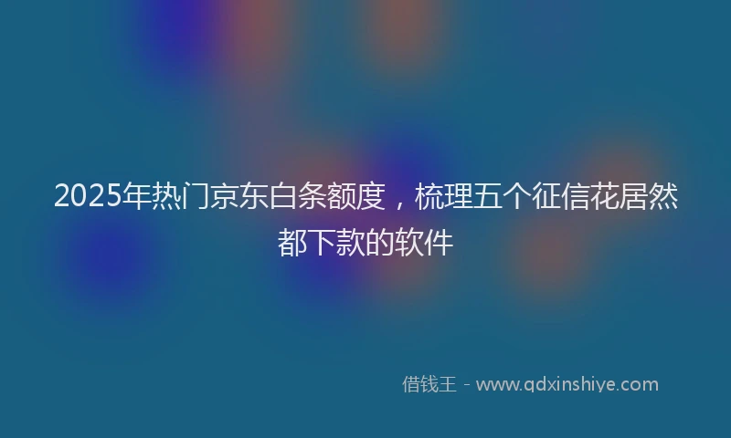 2025年热门京东白条额度，梳理五个征信花居然都下款的软件