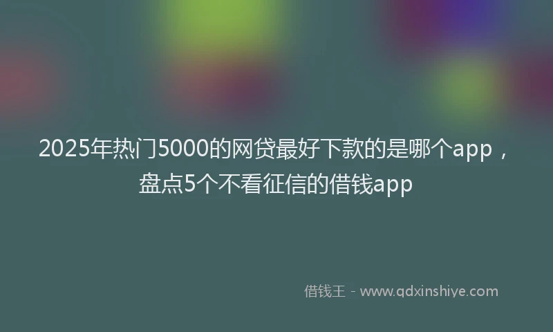 2025年热门5000的网贷最好下款的是哪个app，盘点5个不看征信的借钱app