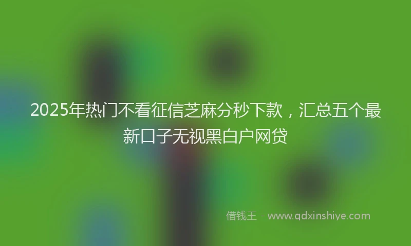 2025年热门不看征信芝麻分秒下款，汇总五个最新口子无视黑白户网贷