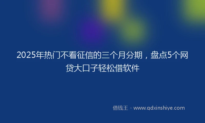 2025年热门不看征信的三个月分期，盘点5个网贷大口子轻松借软件