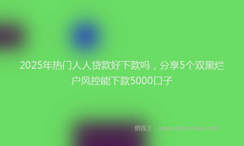 2025年热门人人贷款好下款吗，分享5个双黑烂户风控能下款5000口子