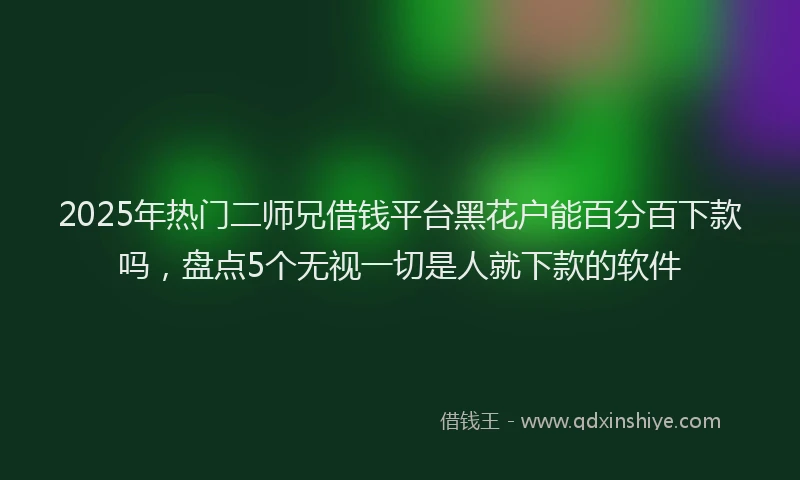 2025年热门二师兄借钱平台黑花户能百分百下款吗，盘点5个无视一切是人就下款的软件