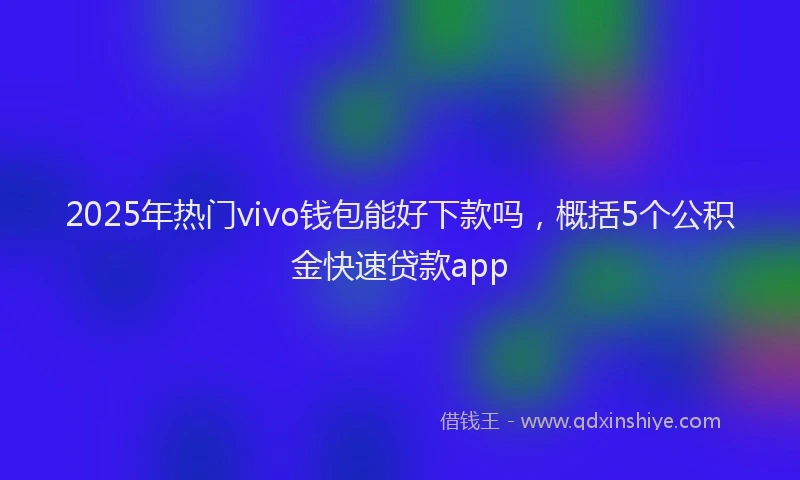2025年热门vivo钱包能好下款吗，概括5个公积金快速贷款app
