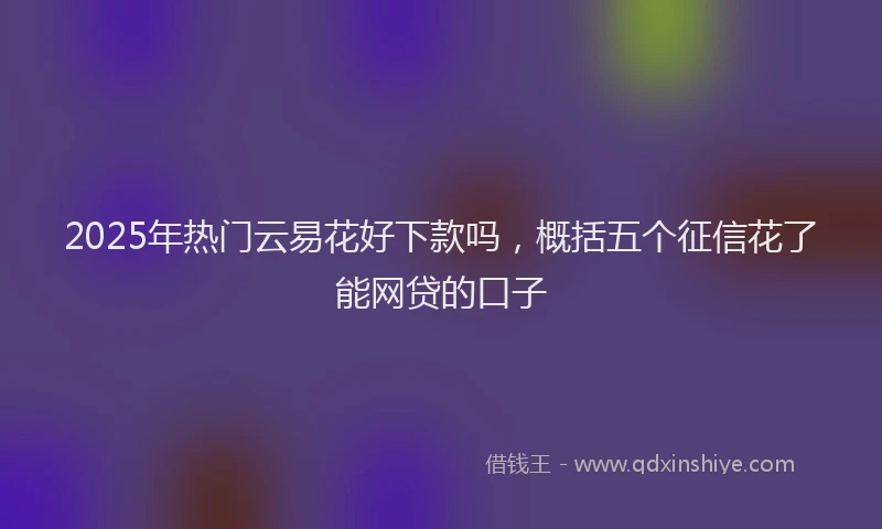 2025年热门云易花好下款吗，概括五个征信花了能网贷的口子