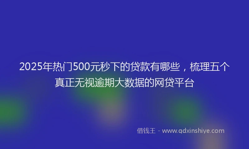 2025年热门500元秒下的贷款有哪些，梳理五个真正无视逾期大数据的网贷平台