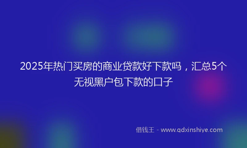 2025年热门买房的商业贷款好下款吗，汇总5个无视黑户包下款的口子