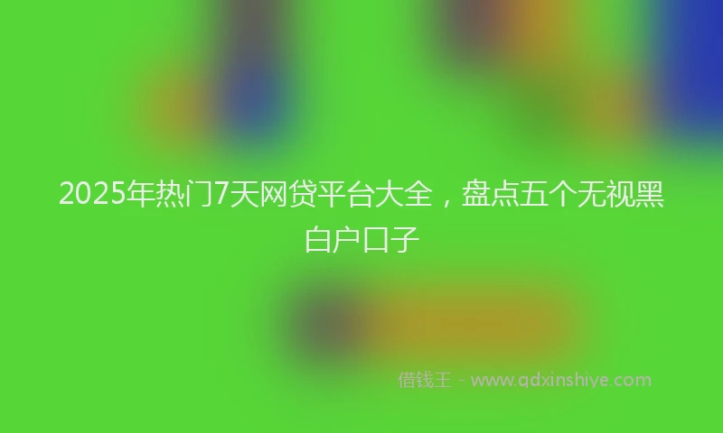 2025年热门7天网贷平台大全，盘点五个无视黑白户口子