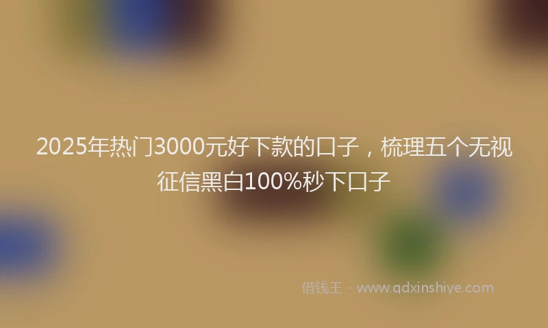 2025年热门3000元好下款的口子，梳理五个无视征信黑白100%秒下口子