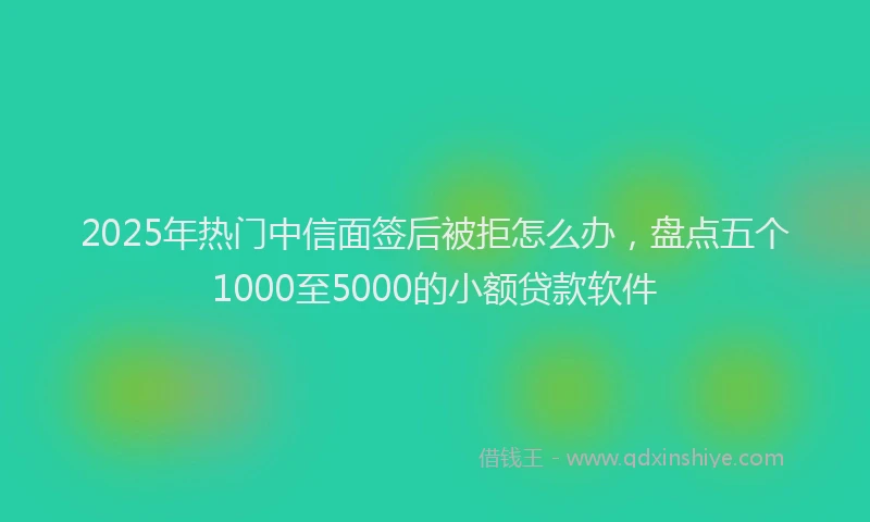 2025年热门中信面签后被拒怎么办，盘点五个1000至5000的小额贷款软件