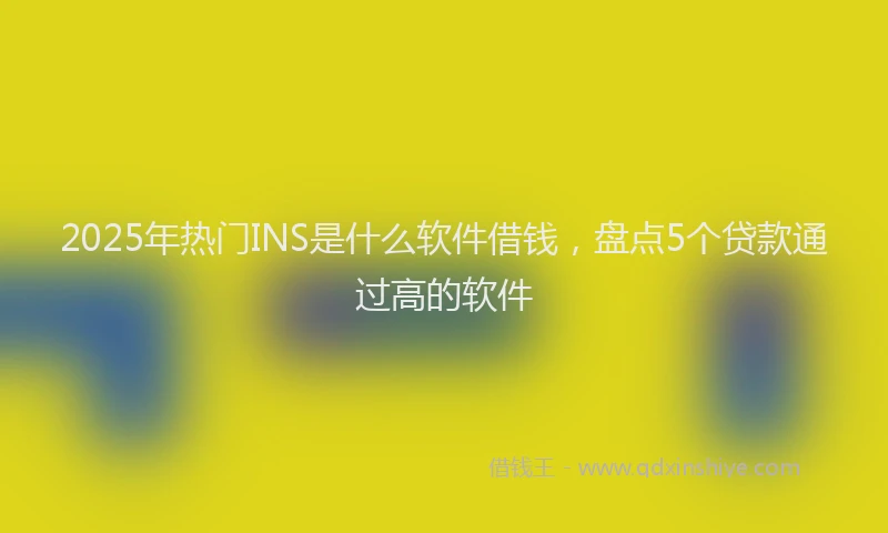 2025年热门INS是什么软件借钱，盘点5个贷款通过高的软件
