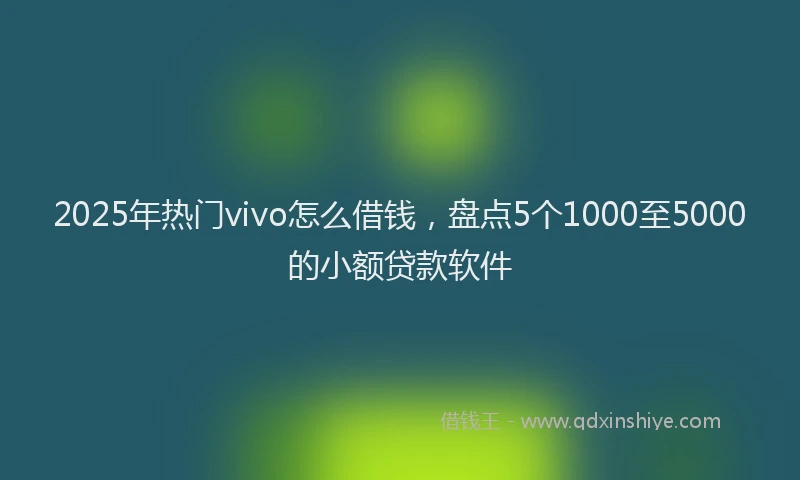 2025年热门vivo怎么借钱，盘点5个1000至5000的小额贷款软件