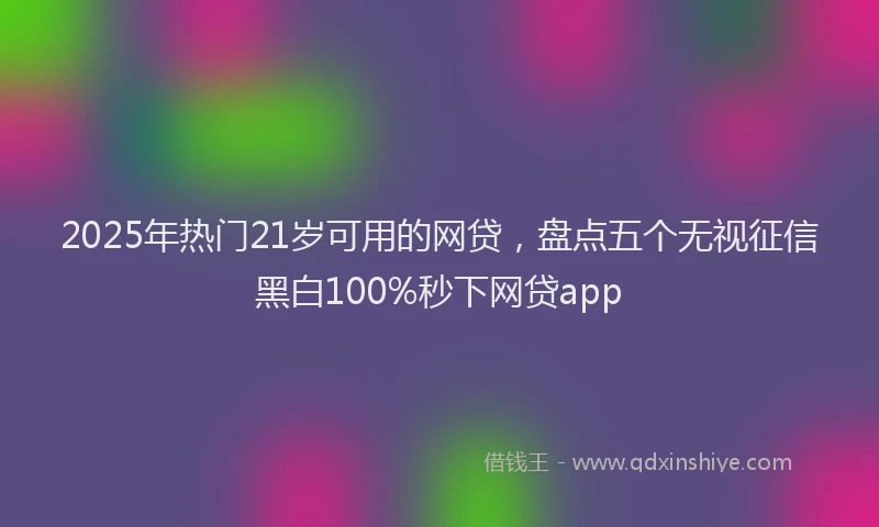 2025年热门21岁可用的网贷，盘点五个无视征信黑白100%秒下网贷app