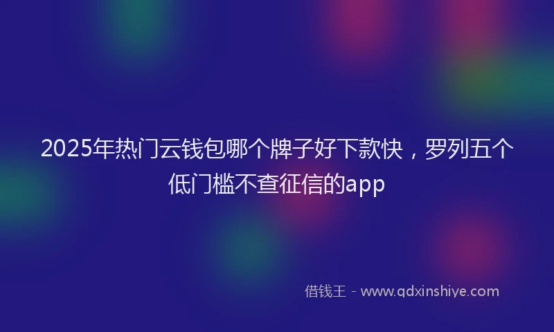 2025年热门云钱包哪个牌子好下款快，罗列五个低门槛不查征信的app