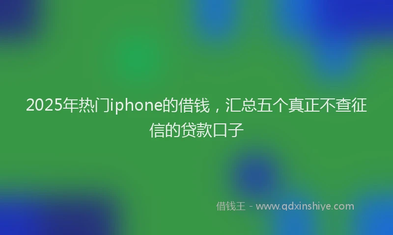 2025年热门iphone的借钱，汇总五个真正不查征信的贷款口子