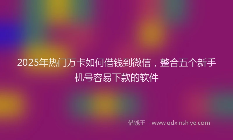 2025年热门万卡如何借钱到微信，整合五个新手机号容易下款的软件