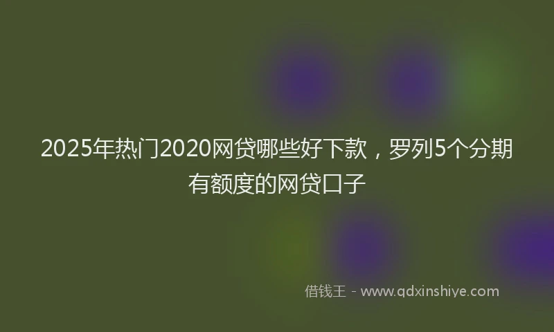 2025年热门2020网贷哪些好下款，罗列5个分期有额度的网贷口子