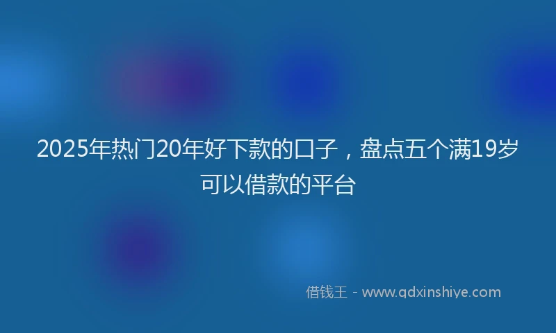 2025年热门20年好下款的口子，盘点五个满19岁可以借款的平台