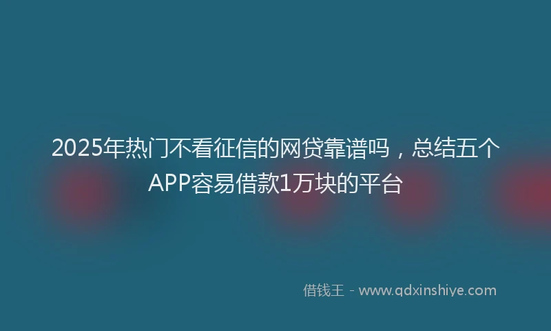 2025年热门不看征信的网贷靠谱吗，总结五个APP容易借款1万块的平台
