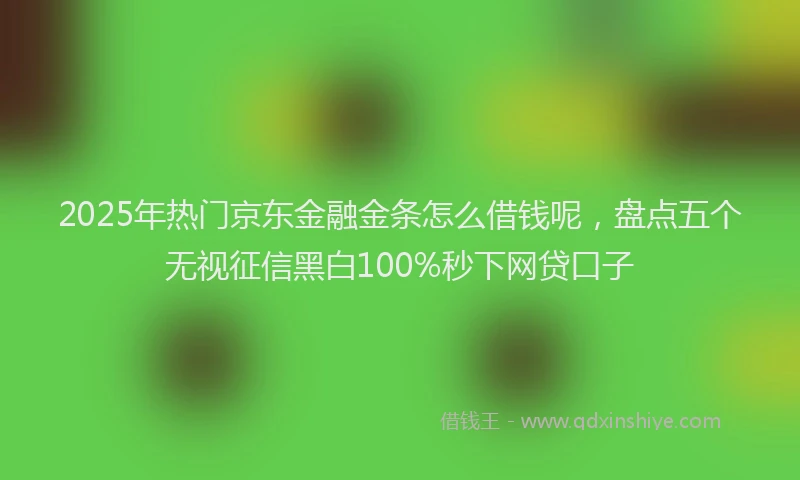 2025年热门京东金融金条怎么借钱呢，盘点五个无视征信黑白100%秒下网贷口子