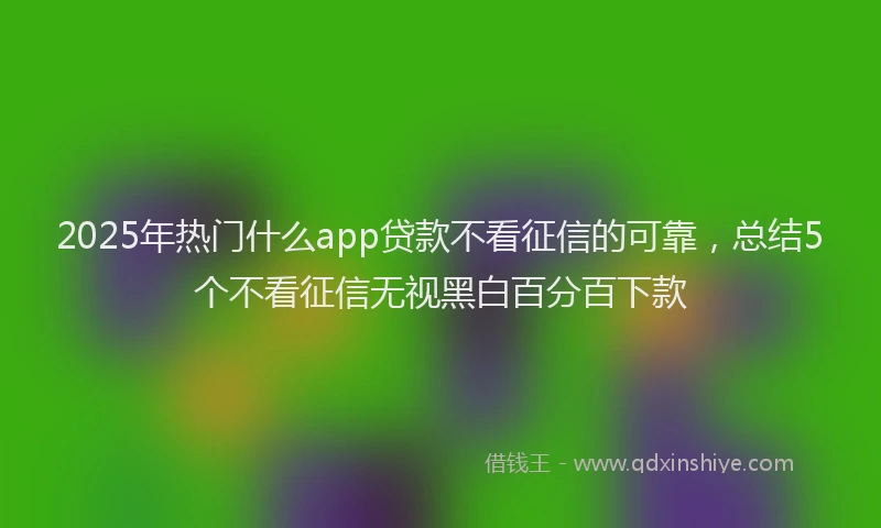 2025年热门什么app贷款不看征信的可靠，总结5个不看征信无视黑白百分百下款
