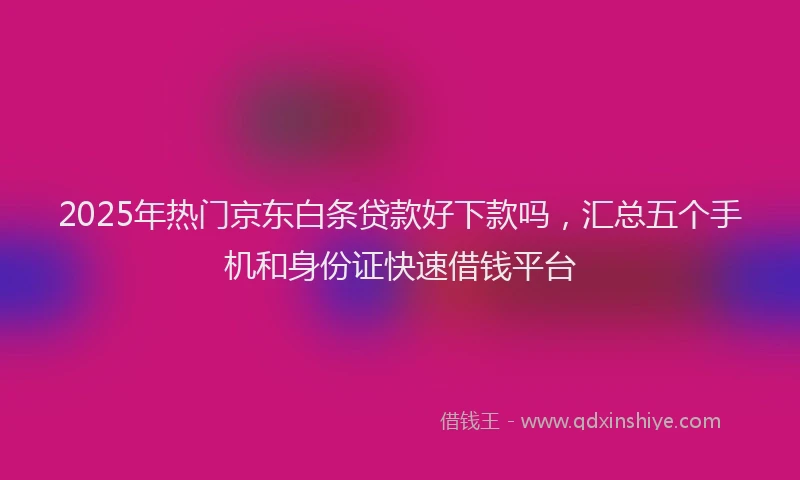 2025年热门京东白条贷款好下款吗，汇总五个手机和身份证快速借钱平台